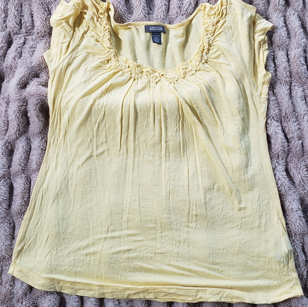 Kenneth cold reaction scoop neck tap short sleeve shirt size xl